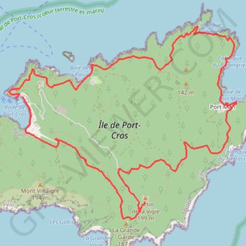 Port Cros-Sentier du Littoral GPS track, route, trail