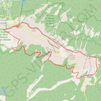 Chalet reynard, ventoux GPS track, route, trail