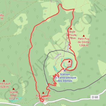 Le Puy de Dôme par le Chemin des Chèvres GPS track, route, trail