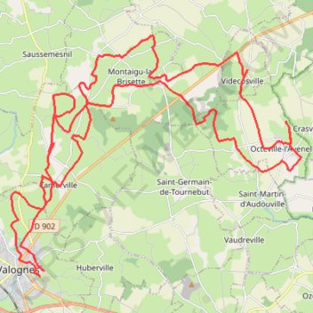 Rando d'Alauna - Valognes GPS track, route, trail