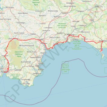 Tour de la petite Manche Angleterre GPS track, route, trail