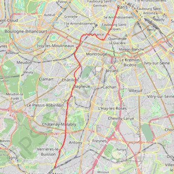 Massy - Paris Saint Michel GPS track, route, trail