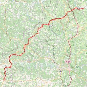 GR652 De Rocamadour (Lot) à Tournon-d'Agenais (Lot-et-Garonne) GPS track, route, trail