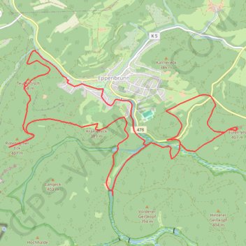 Boucle autour d'Eppenbrunn (Palatinat) GPS track, route, trail