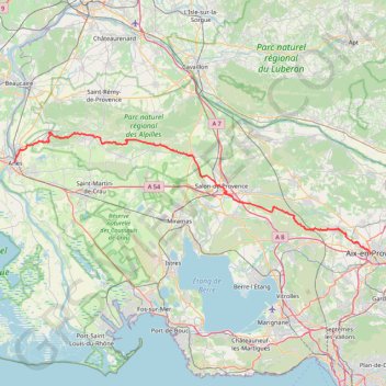 Randonnée de Aix-en-Provence à Arles GPS track, route, trail