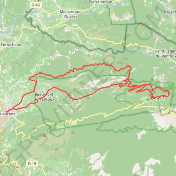 Ventoux nord Malaucène - Mont Serrein GPS track, route, trail