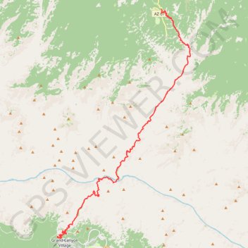 Grand Canyon Rim to Rim Hike on North Kaibab Trail and Bright Angel Trail GPS track, route, trail