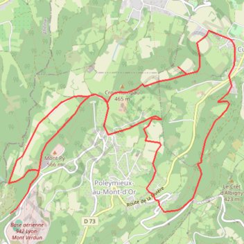 Balade dans les Monts d'Or GPS track, route, trail