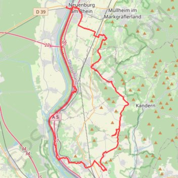 Chalampé - Auggen - Fischingen - Bad Bellingen - Chalampé GPS track, route, trail